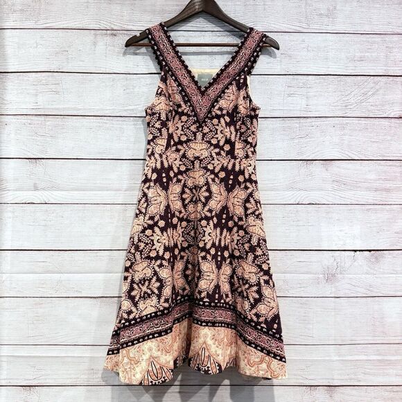 Anthropologie Maeve Cour Royal Corduroy Dress Size 4 Sleeveless Boho Midi - Picture 6 of 12